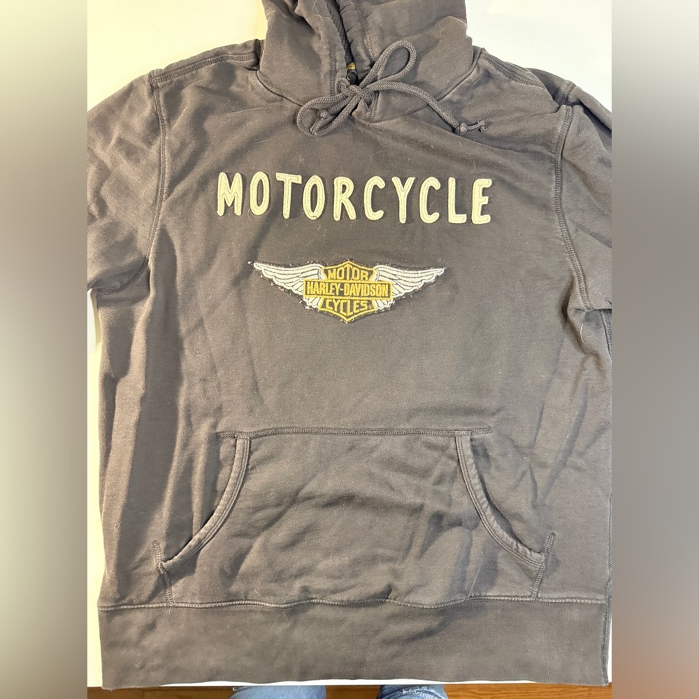 Official Harley-Davidson Gray Hoodie with Yellow Logo